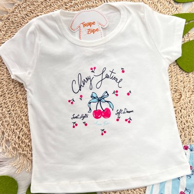 Conj Pijama Cherry Festival Cerejinha Off White